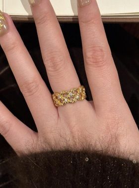 XBK镂空古风戒时尚繁花似锦镶感