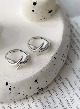 S925纯银缠绕开口食指戒指女韩版