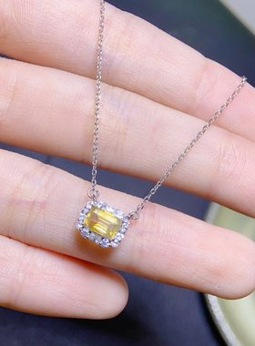 巴西黄水晶项链天然石头天然色强力招财全净体品质直供