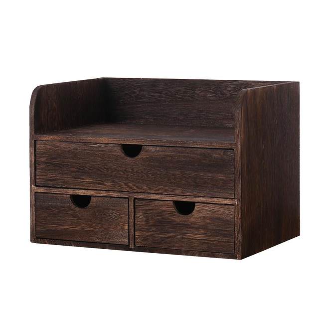 Solid wood desktop storage box office sorting storage rack student bay window bookshelf drawer wooden cosmetics sorting box