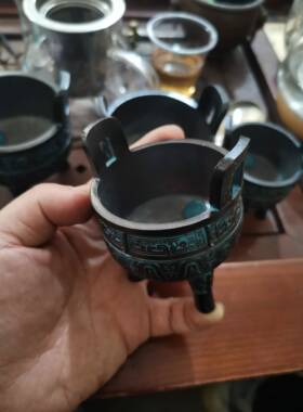 纯铜材质大克鼎彷古青铜器工艺家居玄关酒柜办公桌博古架装饰摆饰