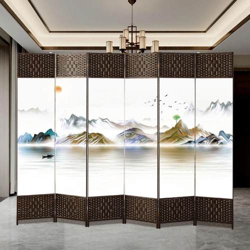 简约现代屏风隔断客厅折叠推拉移动酒店入户门玄关墙卧室遮挡家用 - 图1