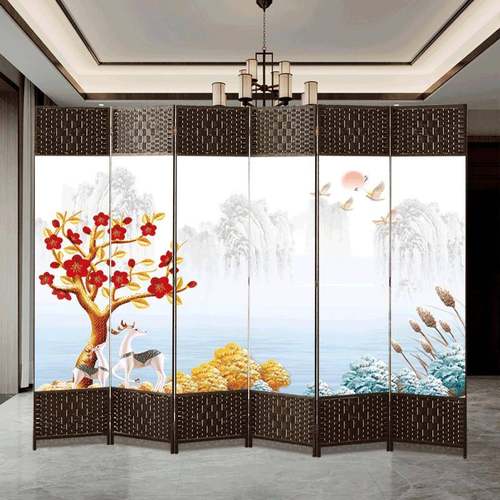 简约现代屏风隔断客厅折叠推拉移动酒店入户门玄关墙卧室遮挡家用 - 图0