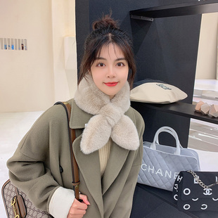 2件！韩国chic加厚纯色毛毛保暖围脖