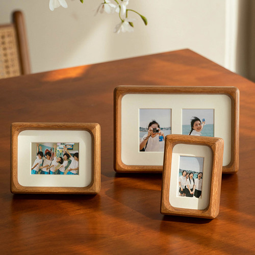 高级感迷你毕业纪念实木相框打印洗合影照片做成摆台礼物挂墙装裱 - 图2