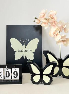 现代高级感软装蝴蝶装饰画 画摆件玄关客厅电视柜房间轻奢小众装