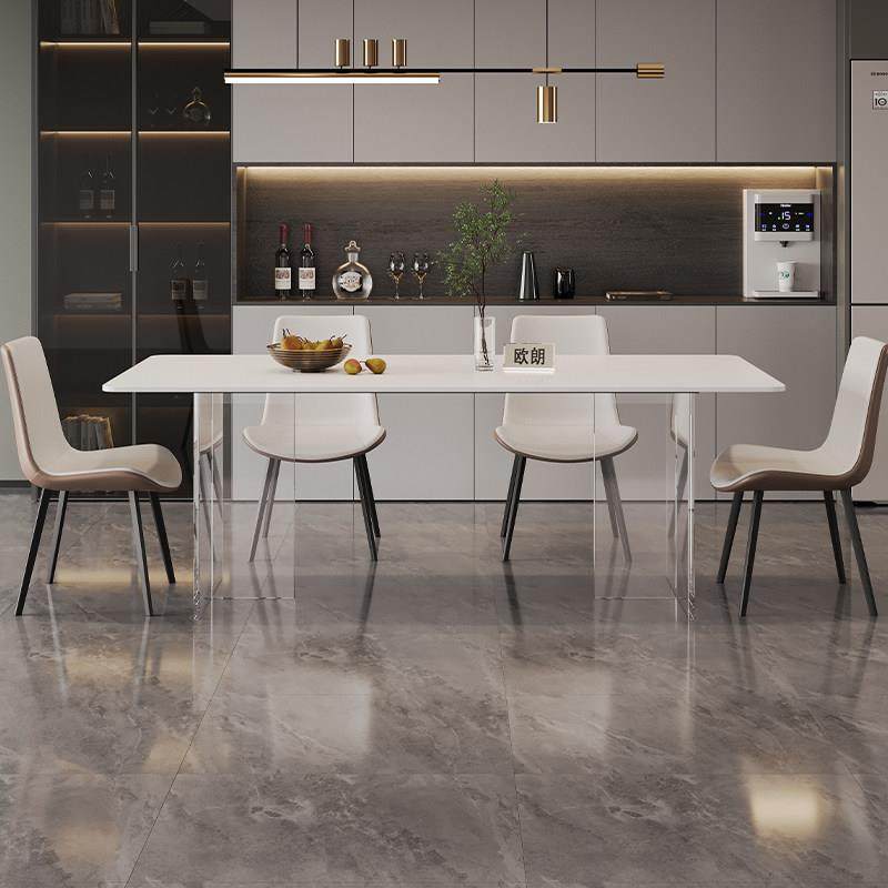 加厚亚克力岩板餐桌悬浮感餐桌椅组合小户型现代简约透明餐厅餐台,淘宝优惠券,粉丝福利购,淘宝优惠卷