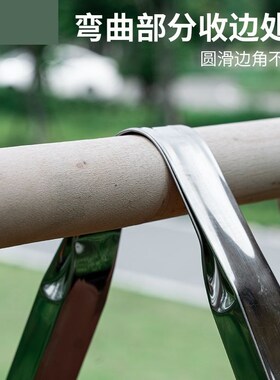 不锈钢折叠粪桶架仿竹子提手担水桶夹子挑簸箕胶筐农用粪桶系加厚