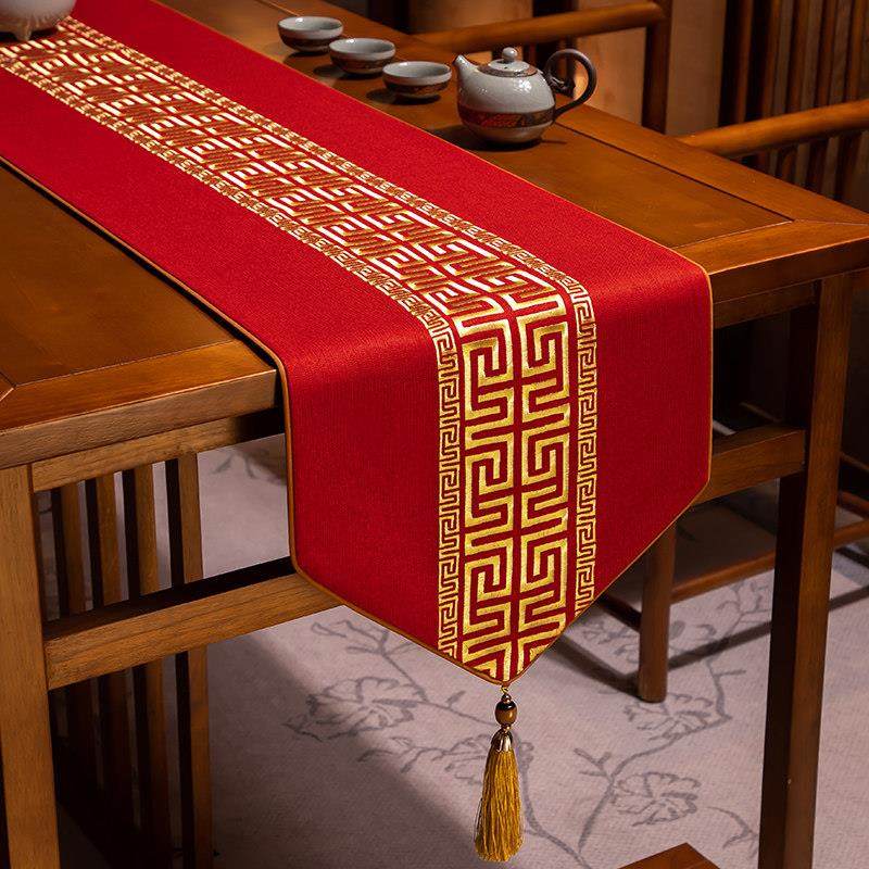 新年桌布茶桌垫布茶几布高端轻奢桌旗布艺长条禅意茶旗新中式桌旗,淘宝优惠券,粉丝福利购,淘宝优惠卷