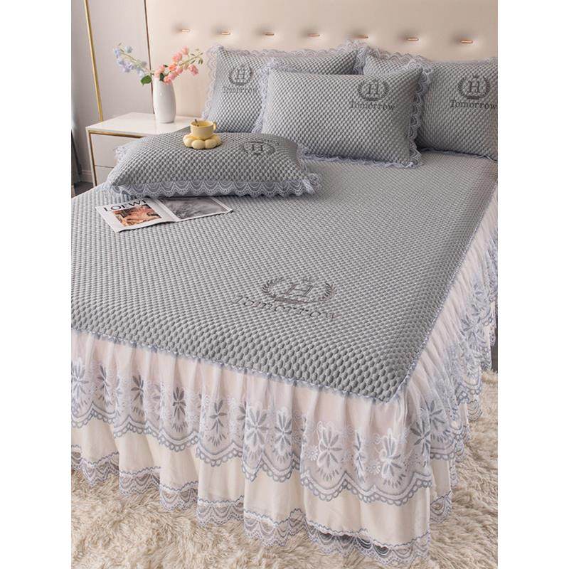 夏季冰蚕豆垫三件套床裙公主风格机洗凉爽空调软垫,淘宝优惠券,粉丝福利购,淘宝优惠卷