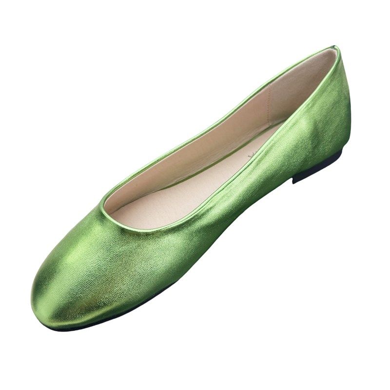 2024年春季新款大码绿色浅口单鞋软底平底鞋女鞋圆头百搭船鞋瓢鞋,淘宝优惠券,粉丝福利购,淘宝优惠卷