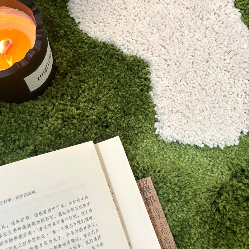 Forest moss carpet bedroom bedside carpet 2025 new ins style room R transformation high-end plush floor mat