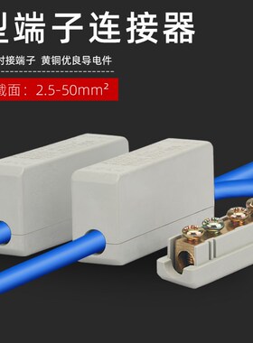 I型2.5-50平方快速接线端子铜对接端子大功率接头导电电线连接器