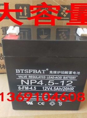 12V4.5AH蓄电池音响电动卷闸门电源24V4.5A小冲浪电动滑板车电瓶