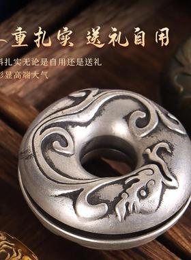 纯铜虎撑摆件虎衔挂件药铃串铃手摇铃民间乡医郎中用品送中医礼品