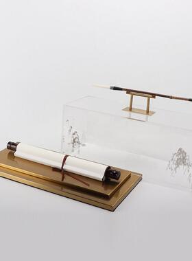 新中式毛笔创意客厅书房家居摆件样板房间办公桌酒柜玄关软装饰品