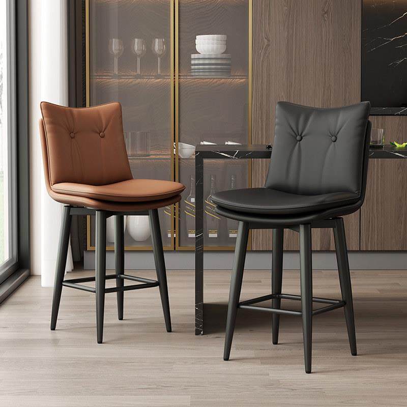 轻奢高端吧台椅60cm家用铁艺旋转酒吧椅设计师椅子靠背前台高脚凳,淘宝优惠券,粉丝福利购,淘宝优惠卷