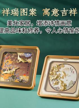 金陵金箔仙鹤延年剪金画摆件装饰画祝寿贺礼送老人长辈生日礼物