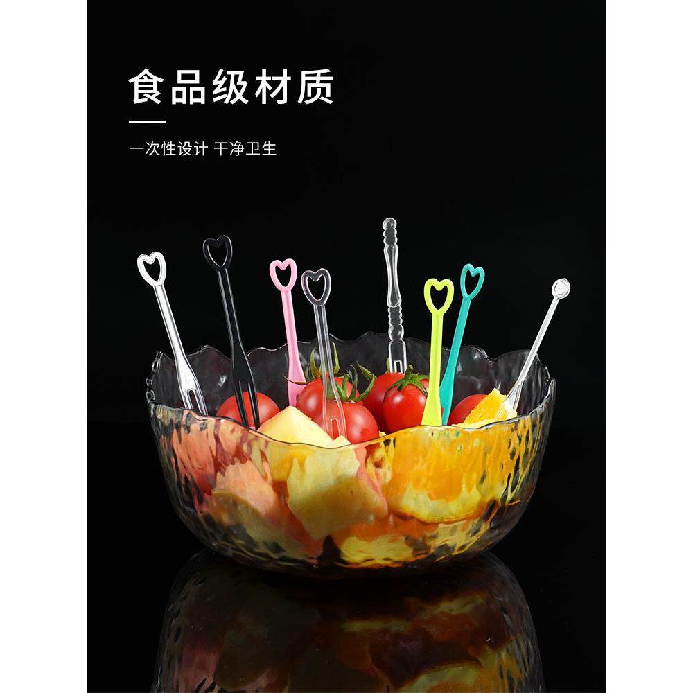 水果叉一次性叉子独立包装塑料点心蛋糕水果签KTV专用果插3000支,淘宝优惠券,粉丝福利购,淘宝优惠卷