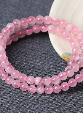 珠王饰品 天然5A级马达加斯加粉晶三圈手链马粉手串批发厂家直销