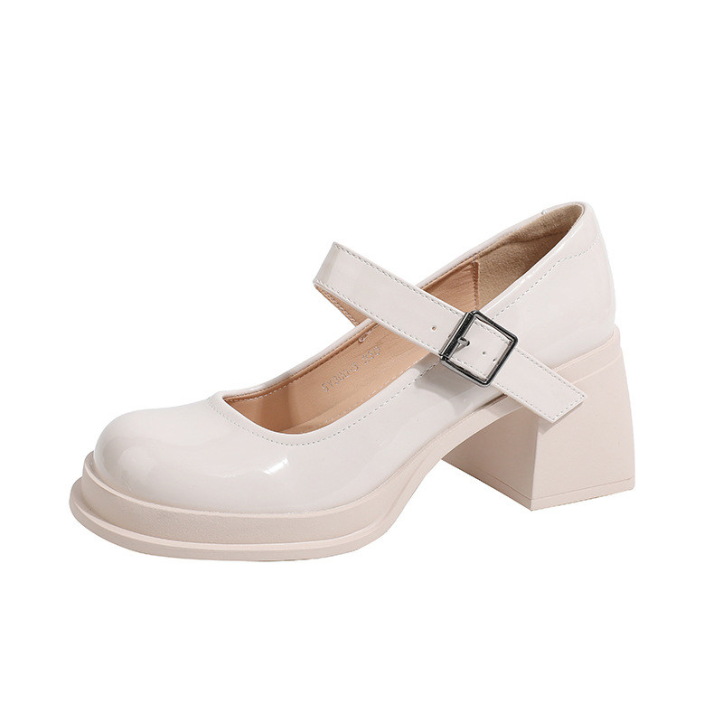 LALA 法式学院风玛丽珍鞋女一字扣带 粗跟浅口单鞋 小个子高跟鞋,淘宝优惠券,粉丝福利购,淘宝优惠卷