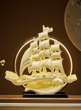一帆风顺帆船摆件轻奢高档客厅酒柜电视柜办公室家居装饰品高级感