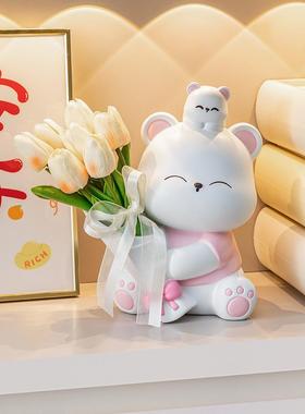 可爱的花束暴力熊装饰品家庭入口客厅电视柜桌面无障碍豪华装饰乔