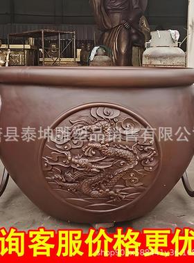 黄铜百福缸 纯铜荷花水缸 铸铜门海铜缸 故宫铜缸