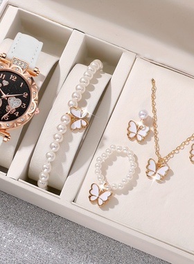 少女民族风项链礼盒装女朋友春节情人节礼物仿珍珠甜美蝴蝶毛衣链