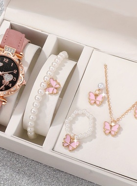 女朋友春节情人节礼物复古蝴蝶珍珠项链高颜值不掉色不氧化毛衣链