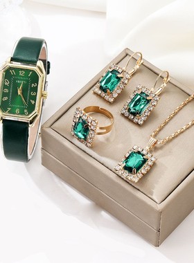 情人节礼物送女朋友复古轻奢仿宝石首饰全套一整套礼盒装珠宝套装