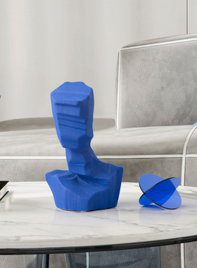 zon 现代陶瓷抽象人物艺术品软装饰品莱因蓝色玄关桌