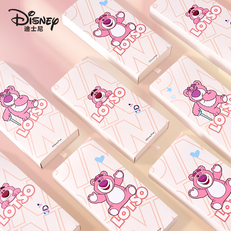 Disney/迪士尼草莓熊粉男士内裤纯棉中腰平角短裤柔软透气礼盒装,淘宝优惠券,粉丝福利购,淘宝优惠卷