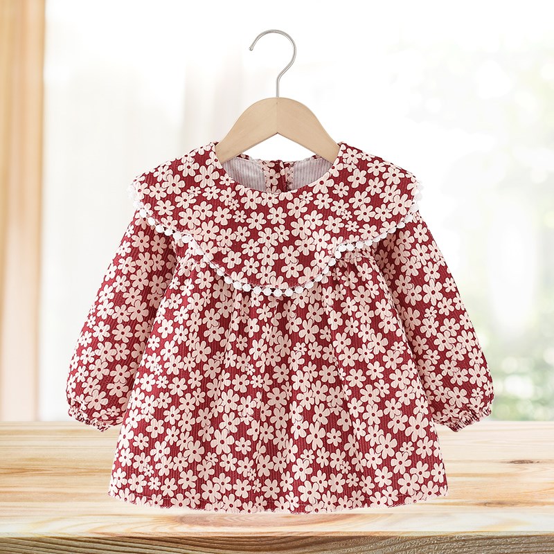 Children's smock, baby's eating bib, waterproof and anti-dirty, kindergarten rice pocket, child's reverse wearing protective clothing, girl's smock