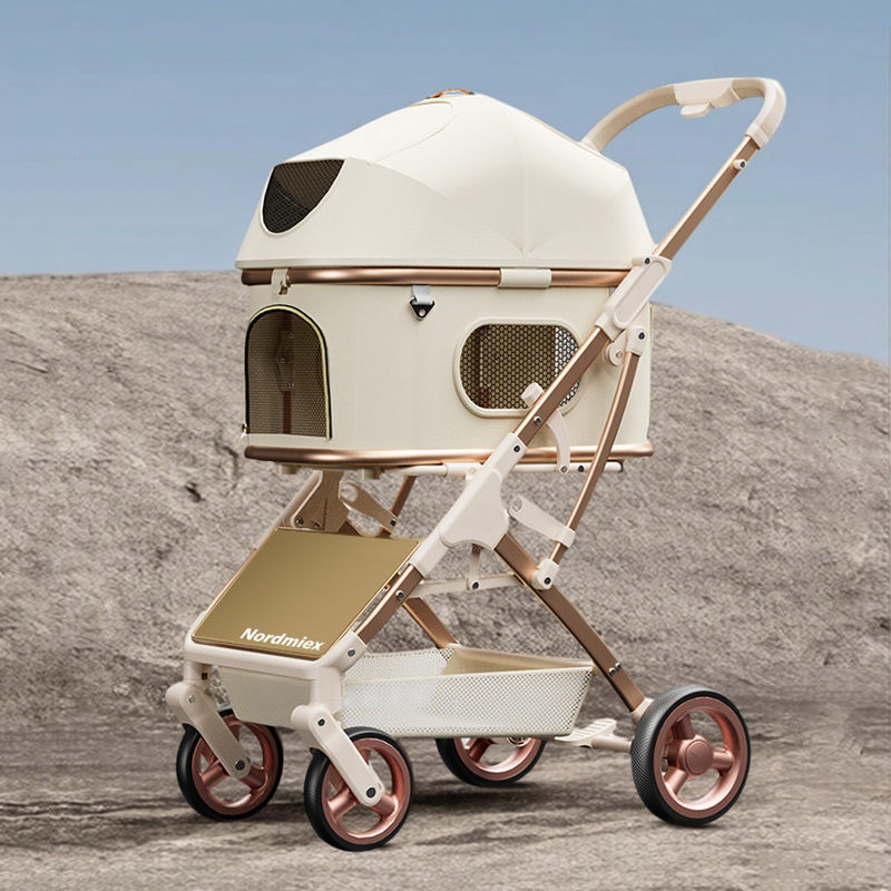 Nordmiex W3新款宠物推车铝合金轻便一键折叠狗狗猫咪外出小推车 - 图0