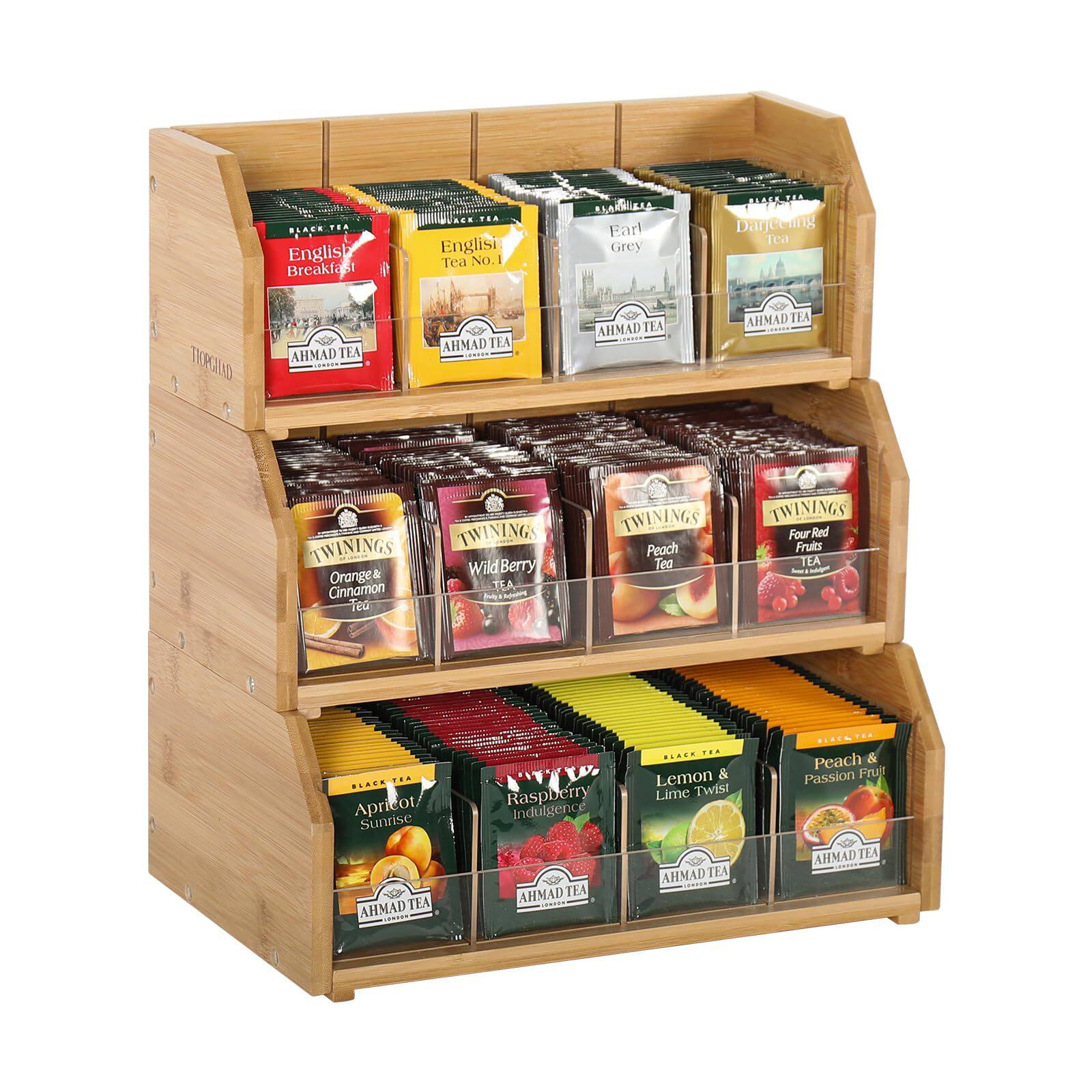 Wooden Tea Bag Storage Bag Acacia Wood Tea Set Accessories Storage Drawer Tea Box Tea Stand Stand Divider Wooden Box Wholesale