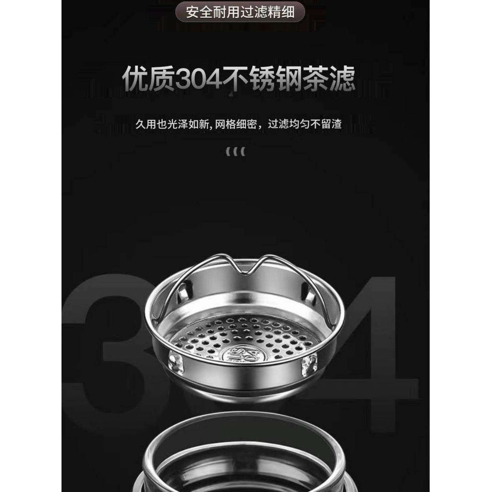 大容量玻璃杯男女便携防摔随手水杯子商务双层隔热塑玻泡茶杯,淘宝优惠券,粉丝福利购,淘宝优惠卷