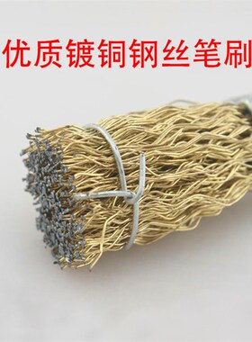钢丝笔刷电磨刷打磨头清洁除锈去毛刺抛光刷带柄镀铜钢丝刷子丝轮