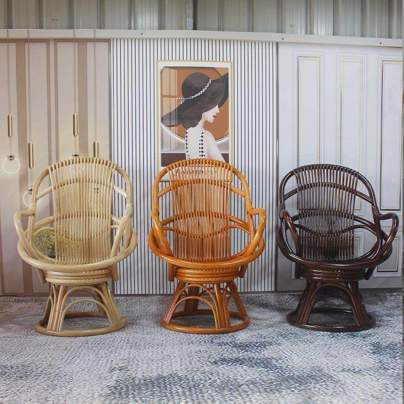 印尼藤编休闲椅家用庭院阳台椅老人靠背椅真藤电脑椅办公椅旋转椅,淘宝优惠券,粉丝福利购,淘宝优惠卷