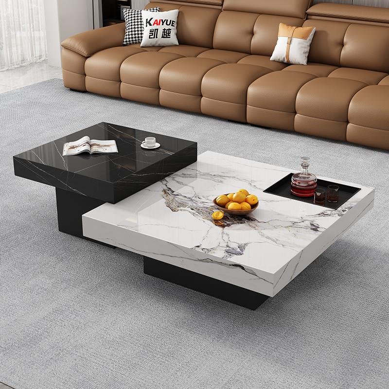 意式极岩板茶几高级感轻奢现简约简大理代石家SPD-8651茶几客厅用 - 图1