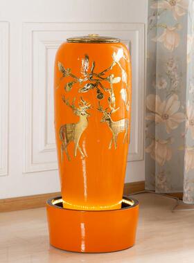 景镇陶瓷禅意流水喷泉招生财摆95件办公室财饰玄装关客厅开 业德