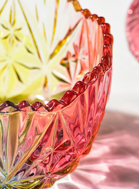 天然水晶原石消磁石玻璃碗能量净化盒手链首饰收纳盒客厅茶几摆件