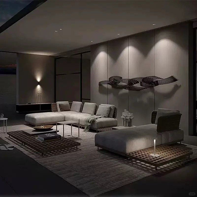 户外沙发柚木格子沙发庭院别墅花园休闲沙发组合防水防晒藤编沙发,淘宝优惠券,粉丝福利购,淘宝优惠卷