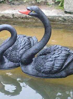 彷真浮水天鹅摆件水面装饰流水喷泉景观雕塑景区房地产美陈工艺品