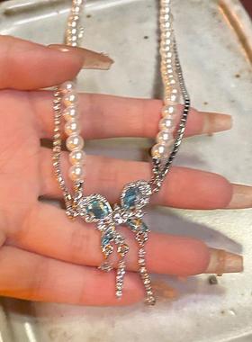 搭配衣服的项链配饰项链双层叠带脖子上戴的饰品打底衫配饰锁骨链