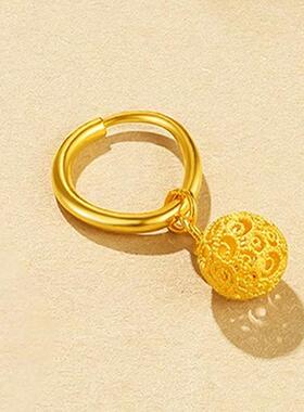 金包银耳坠耳环款999足黄金色