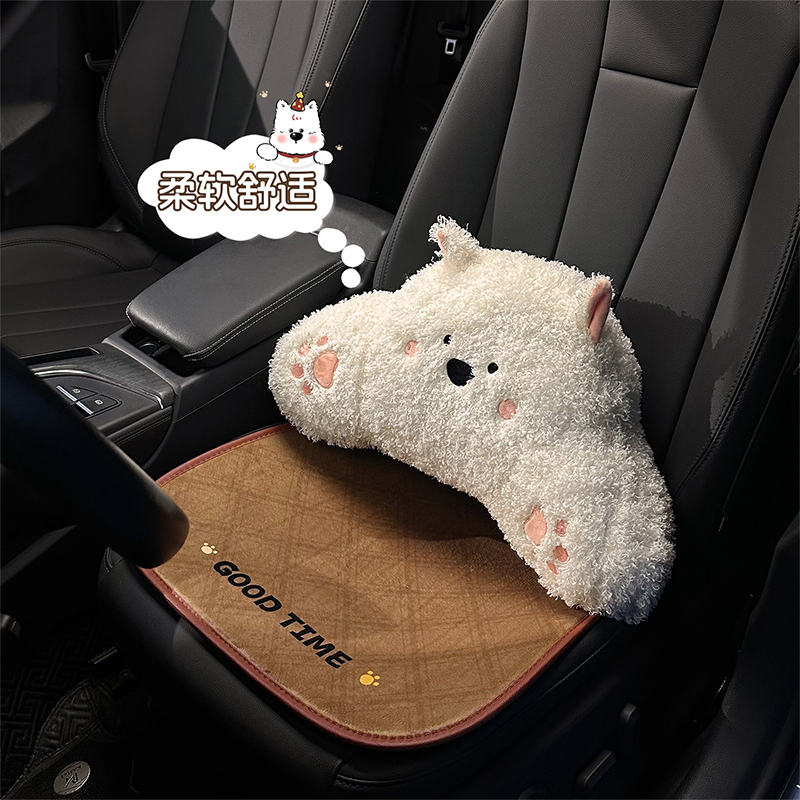 汽车坐垫冬保暖毛绒短毛卡通可爱女士坐座垫单片后排2025新座椅套
