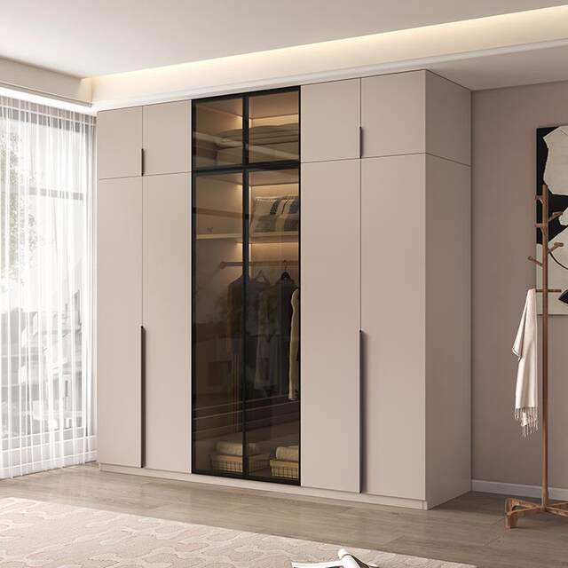 Wardrobe Home Bedroom Solid Wood Rental Cabinet Customized Children's Furniture Free Installation Storage Large Wardrobe New Style