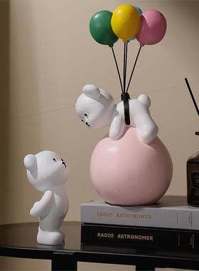 气球兔子桌面小摆件酒柜装饰品家居摆设电视柜客厅轻奢高级感礼物