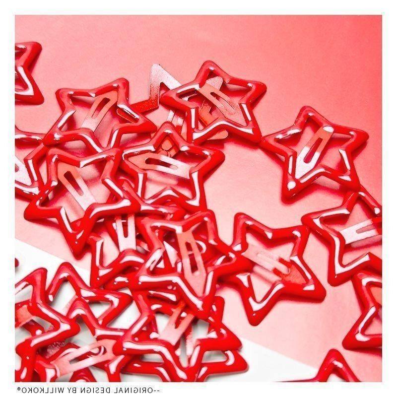 王力宏氛围感星星发夹红色五角星宝宝发夹新年氛围感女童星星发夹,淘宝优惠券,粉丝福利购,淘宝优惠卷